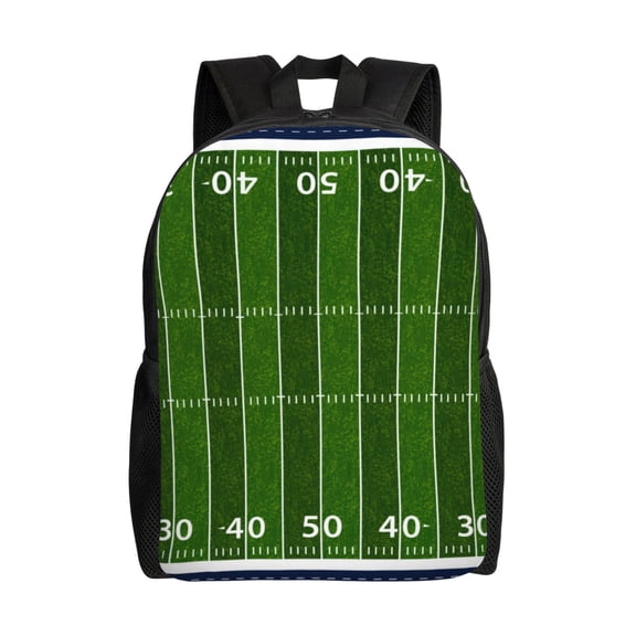 Honeii American Football Field Print Laptop Backpack for Work, College, Travel, Daily Backpacks for Men Women, Sport Rucksack,Computer Bag