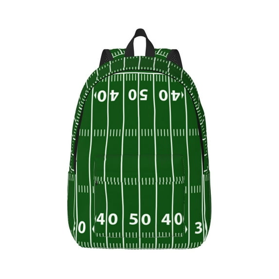 Honeii American Football Field1 Print Canvas College Laptop Backpack, Durable Rucksack Travel Notebook Bag School Backpack Book Bag for Men Women-Small