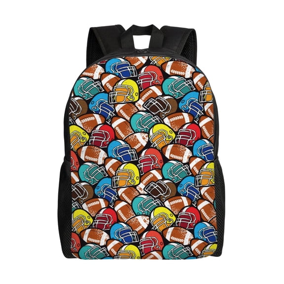 Honeii American Football Print Laptop Backpack for Work, College, Travel, Daily Backpacks for Men Women, Sport Rucksack,Computer Bag