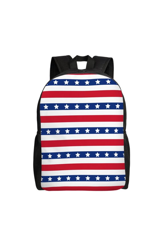 American Patriotic Stars And Stripes Print Laptop Backpack for Work, College, Travel, Daily Backpacks for Men Women, Sport Rucksack,Computer Bag