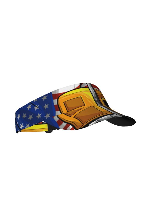 American Truck Print Adult Sunscreen Visor Cap, Adjustable Sun Protection Hat,Sun Visor Hats,UV Protection Outdoor Sports Golf Running Sun Caps