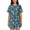 thumbnail image 1 of Honeii Anchors for Women's Summer Pajama Set featuring Soft Short Sleeve Shirt & Matching Bottoms with Convenient Pockets for Relaxed Home Wear-X-Large, 1 of 6