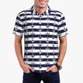 thumbnail image 1 of Honeii Anchors print Polo Shirt, a classic short-sleeved, button-down golf shirt designed for men3X-Large, 1 of 6