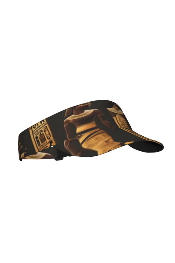 Ancient Egyptian Hieroglyph Print Adult Sunscreen Visor Cap, Adjustable Sun Protection Hat,Sun Visor Hats,UV Protection Outdoor Sports Golf Running Sun Caps