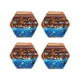thumbnail image 1 of Honeii Animals On Noah's Ark2 print Leather Coaster Set of 4, ideal for safeguarding your furniture from drinks spills and effortless cleanup-Hexagon, 1 of 6