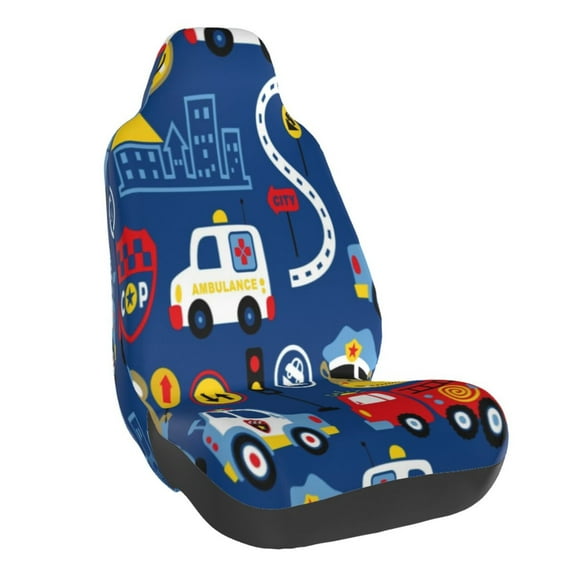 Honeii Animals Rescue Team Print Car Seat Cover,Car Interior Covers,Universal Fit Seat Protector, Compatible with Most Cars, SUVs, Trucks, and Vans