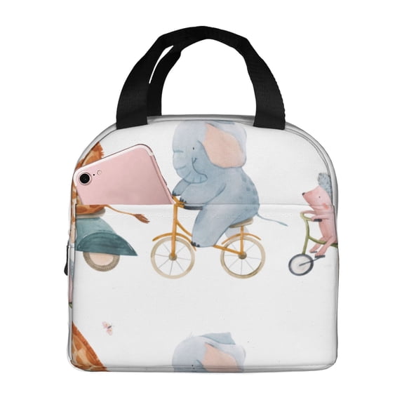 Honeii Animals in Transport Print Lunch Bag Women, Lunch Box Lunch Bag for Women Adult Men, Small Leakproof Cute Lunch Tote Large Capacity Reusable