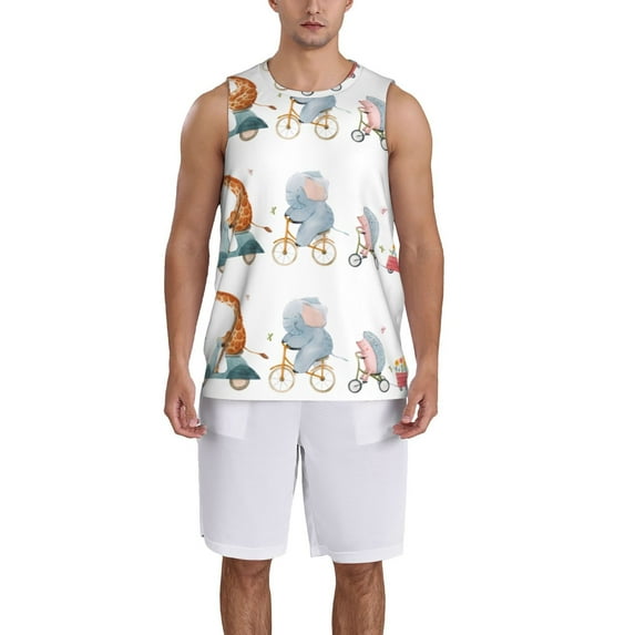 Honeii Animals in Transport print basktball shirt for men and women, Unisex basketball jersey for Theme party-4X-Large