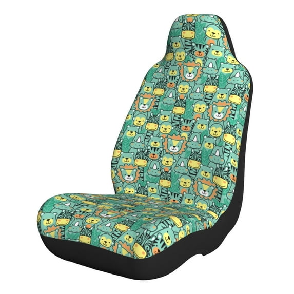 Honeii Animals with Leaf for Car Seat Covers Full Set, Seat Covers for Cars, Car Seat Protector Waterproof, Leather Car Seat Cushion-2 PCS