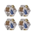 thumbnail image 1 of Honeii Antique Vintage Teapot Coffee Grinder print Leather Coaster Set of 4, ideal for safeguarding your furniture from drinks spills and effortless cleanup-Hexagon, 1 of 6