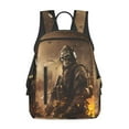 thumbnail image 1 of Honeii Apocalyptic Skull Soldier Print Lightweight Backpacks,Carry on Backpack,Durable Backpack for School, Work & Travel, 1 of 7