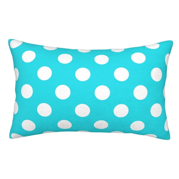 Honeii Aqua And White Polka Dot Print Pillow Cases,Plush Throw Pillow Covers,Decorative Pillowcase for Sofa, Couch, Living Room-20"x30"