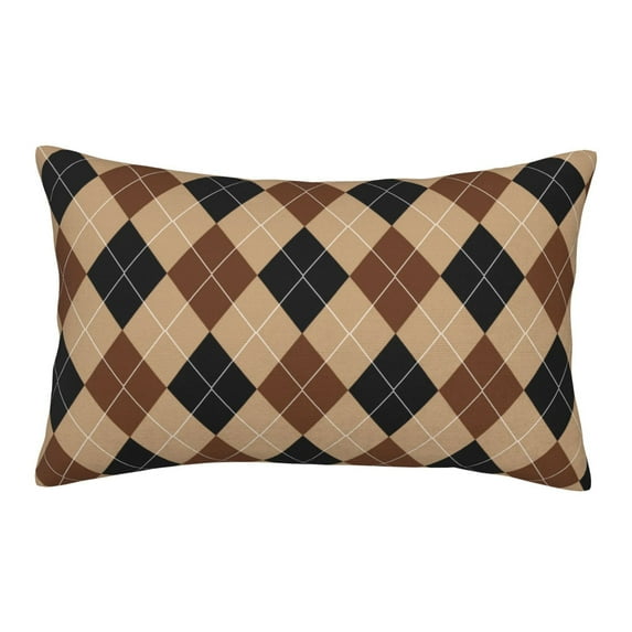 Honeii Argyle of brown Pattern Decorative Throw Pillow Case - Elevate Your Couch, Sofa, or Bed with Stylish Home Decor(No pillow core)-16"x24"