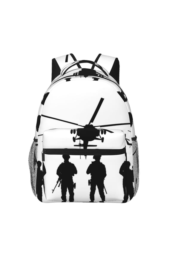 Army Soldiers With Sniper Rifle On Duty Print Backpack for Both Men and Women, Basic Bookbag for College, Work, or Travel,Rucksack Computer Bag-One Size