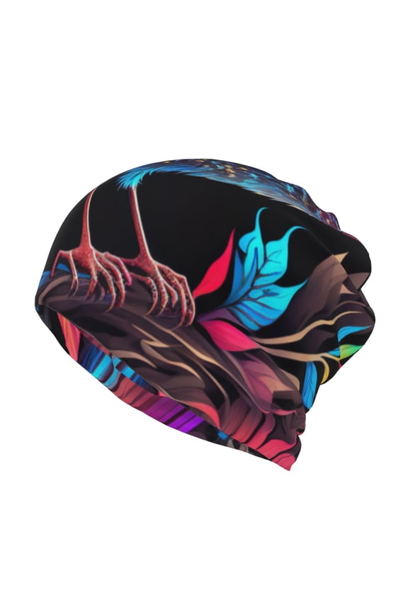Artistic Colorful Bird Print Winter Beanie Daily Hat - Thermal Polar Fleece Ski Running Hat Skull Cap for Men and Women,Beanie