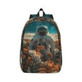 thumbnail image 1 of Honeii Astronaut Flower Field Print Canvas College Laptop Backpack, Durable Rucksack Travel Notebook Bag School Backpack Book Bag for Men Women-Small, 1 of 7
