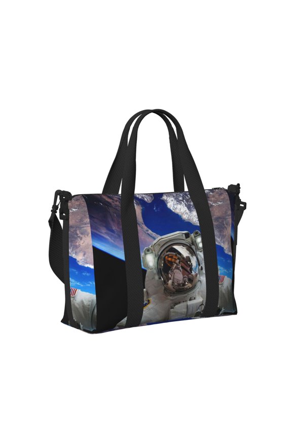 Astronaut in Outer Space Print Hand Travel Bag,Travel Duffle Bag, Waterproof Weekender Bag,Carry On Tote Bags,Weekender Tote Bag,for Weekend and Business Travel