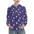 thumbnail image 1 of Honeii Astronaut Rabbit Pattern Womens Oversized Hoodies Long Sleeve Sweatshirts Pullover Fall Outfits with Pocket-Small, 1 of 7