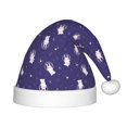 thumbnail image 1 of Honeii Astronaut Rabbit Print Hat Santa Claus Hat For Xmas Party, Christmas Caps For Boys Girls Child,Christmas Beanie, 1 of 6