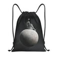 thumbnail image 1 of Honeii Astronaut Sitting On Mercury Planet Print Drawstring Backpack,Drawstring Bags String Backpack Gym Cinch Sack Backpack Sport Bag Draw-Medium, 1 of 6