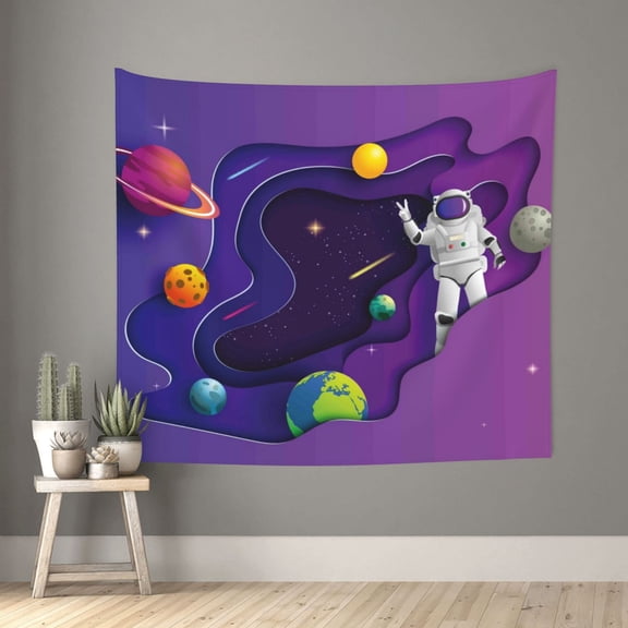 Honeii Astronaut print Tapestry for Bedroom, Tapestry Wall Tapestry Aesthetic, Room Decor Classroom Tapestries for Living Room Dorm Room 51" X 60"
