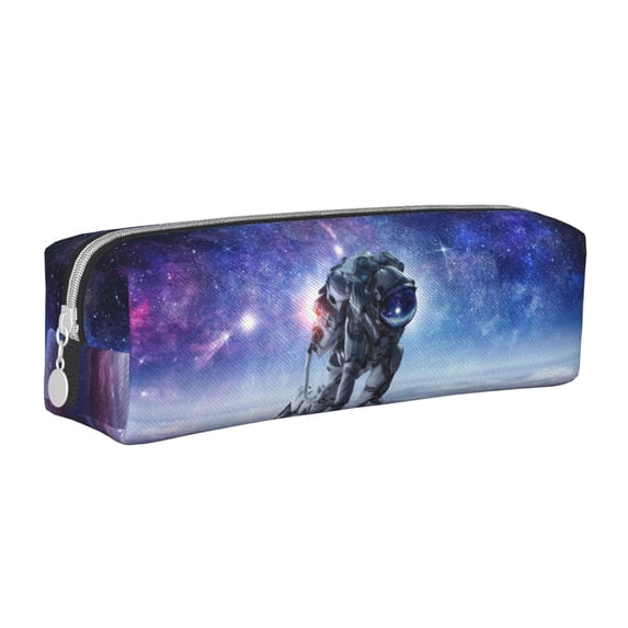 Honeii Astronauts Start Running Pattern Pencil Case, Pencil Pouch, Pencil Case Small, Pencil Pouch Aesthetic, PVC Pencil Pouch, Pencil Bag, Makeup Pouch
