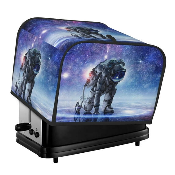 Honeii Astronauts Start Running Print 4 slice Toaster Cover, Two Slice Toaster Dust-proof Cover For Kitchen Small Appliance and Fingerprint Protection