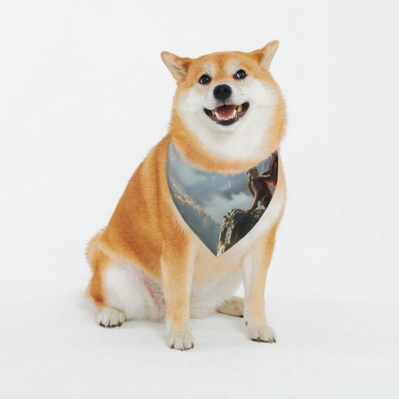 Honeii Autumn Dragon Mountain View Pattern Pet Scarf for Small Dogs and Cats,Washable Triangle Dog Scarfs with Adjustable Buckle,Dog Bandana-XX-Large
