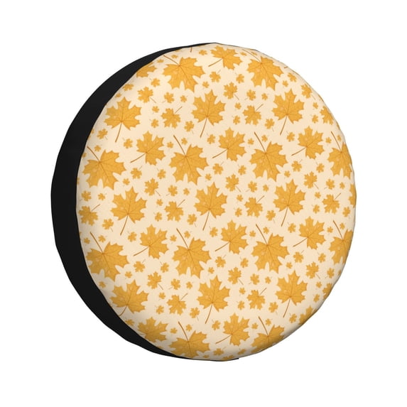 Honeii Autumn Fall Yellow Leaves Print Tire Covers, Waterproof Anti-UV Sun Snow Rain Tire Covers for Trailers, RV, Camper, SUV, Truck-16 inch