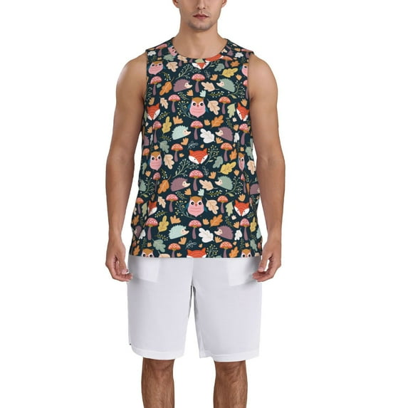 Honeii Autumn Forest print basktball shirt for men and women, Unisex basketball jersey for Theme party-3X-Large