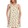 thumbnail image 1 of Honeii Autumn Gnomes Holding Mushroom Print Women's Sleeveless Dress, Loose Fit Casual Dress for Women, Summer Fashion Dress, 1 of 7