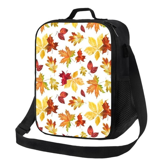 Honeii Autumn Leaves 1 Print Insulated Lunch Bag, Reusable Lunch Box for Adult, Leakproof Cooler Bag for Work Office Travel Picnic