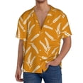 thumbnail image 1 of Honeii Autumn Orange Wheat for Men's Short-Sleeved Button-Up Collared Shirt Featuring A Pocket, Perfect for Beach Vacations, And Travel Adventures.-X-Large, 1 of 5