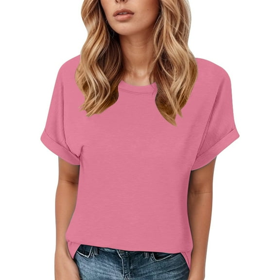 Women's T-Shirts Casual Round Neck Short Sleeved Tops for Everyday Wear Fashion Style