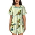 thumbnail image 1 of Honeii Avocado for Exercise for Women's Summer Pajama Set featuring Soft Short Sleeve Shirt & Matching Bottoms with Convenient Pockets for Relaxed Home Wear-Small, 1 of 6