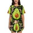 thumbnail image 1 of Honeii Avocado Keep Calm for Women's Summer Pajama Set featuring Soft Short Sleeve Shirt & Matching Bottoms with Convenient Pockets for Relaxed Home Wear-Large, 1 of 6