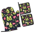thumbnail image 1 of Honeii Avocado Love Pattern Oven Mitts and Pot Holders, Silicone Oven Gloves,500 F Heat Resistant Oven Mitts Sets, 4PCS, 1 of 6