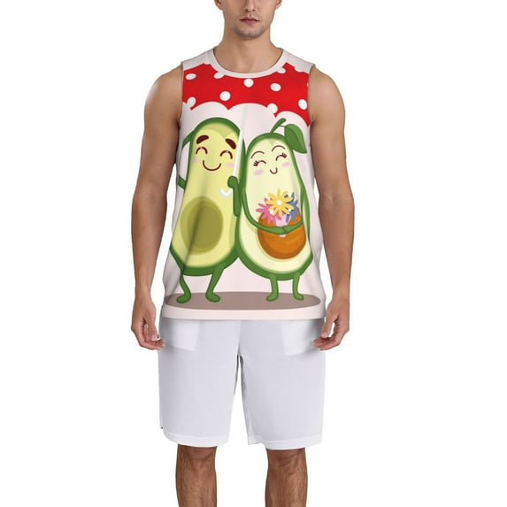 Honeii Avocado Lovers Wearing Umbrella print basktball shirt for men and women, Unisex basketball jersey for Theme party-X-Large