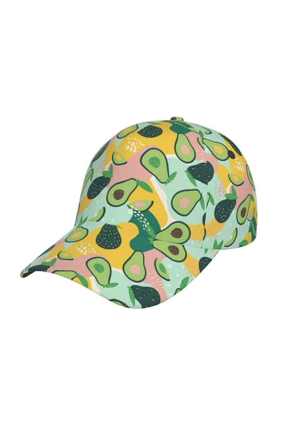 Avocado Print Hat, Women's Baseball Hat Unisex Fit, Baseball Cap,Adjustable One Size