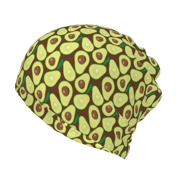 Honeii Avocado Print Winter Beanie Daily Hat - Thermal Polar Fleece Ski Running Hat Skull Cap for Men and Women,Beanie