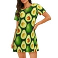 thumbnail image 1 of Honeii Avocado Print Women's Loose Short Sleeve Nightgown, Soft Cotton Sleepwear, Comfy Loose Fit Pajama Dress for Sleep and Lounge, 1 of 6