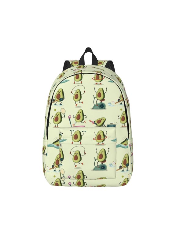 Avocado for Exercise Print Canvas College Laptop Backpack, Durable Rucksack Travel Notebook Bag School Backpack Book Bag for Men Women-Small