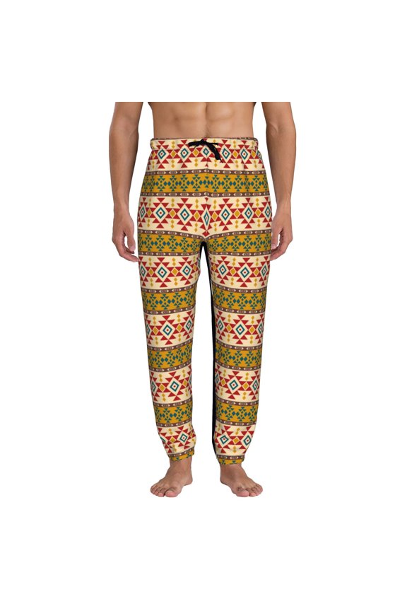 Aztec Print Mens Jogger Sweatpants, Men's Lounge Pants with Pockets-XX-Large