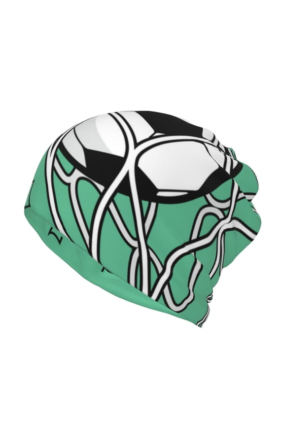 BALL INSIDE THE NET GOAL Print Winter Beanie Daily Hat - Thermal Polar Fleece Ski Running Hat Skull Cap for Men and Women,Beanie