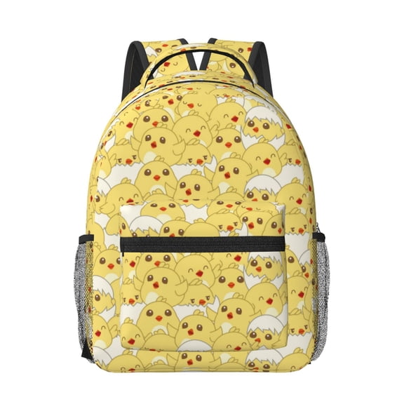 Honeii Baby Chicks Print Backpack for School,15.6 inch Laptop Back Pack for High School and College Students, Waterproof Computer Bookbag-One Size