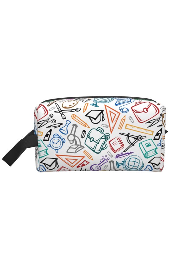 Back To School Print Multi-Purpose Storage Bag,Hanging Dopp Kit,Small Toiletry Bag for Traveling for Toiletries, Makeup, and Small Essentials