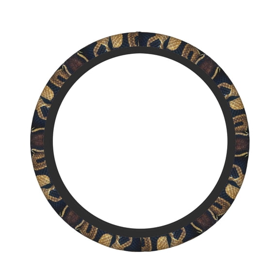Honeii Ball Phyton Snake Print Stretch Elastic Steering Wheel Cover - Universal 15", Fits Sedans, SUVs, Vans, & Trucks Effortlessly