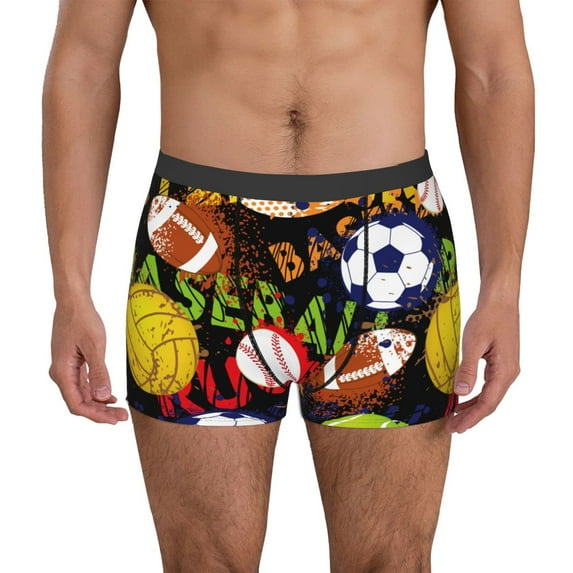 Honeii Balls Men's Underwear Boxer Briefs Pack, ComfortSoft Boxer Brief for Men, Moisture-Wicking Breathable-Small