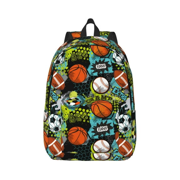 Honeii Balls Print Canvas College Laptop Backpack, Durable Rucksack Travel Notebook Bag School Backpack Book Bag for Men Women-Medium