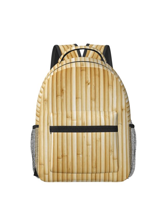 Bamboo Wall Print Backpack for School,15.6 inch Laptop Back Pack for High School and College Students, Waterproof Computer Bookbag-One Size